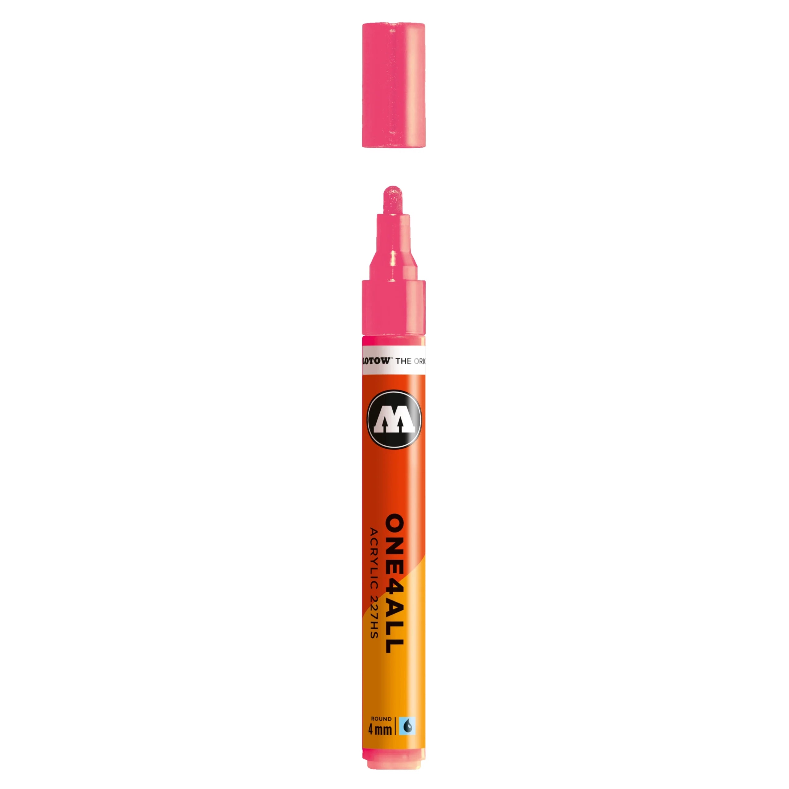 Molotow ONE4ALL 227HS Acrylic Marker (4mm) - Neon Red Fluo image