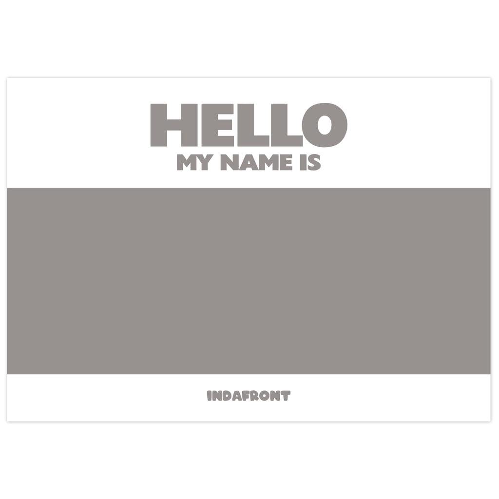 Hello My Name is Stickers Grey Inverted (50 pcs.) image 0