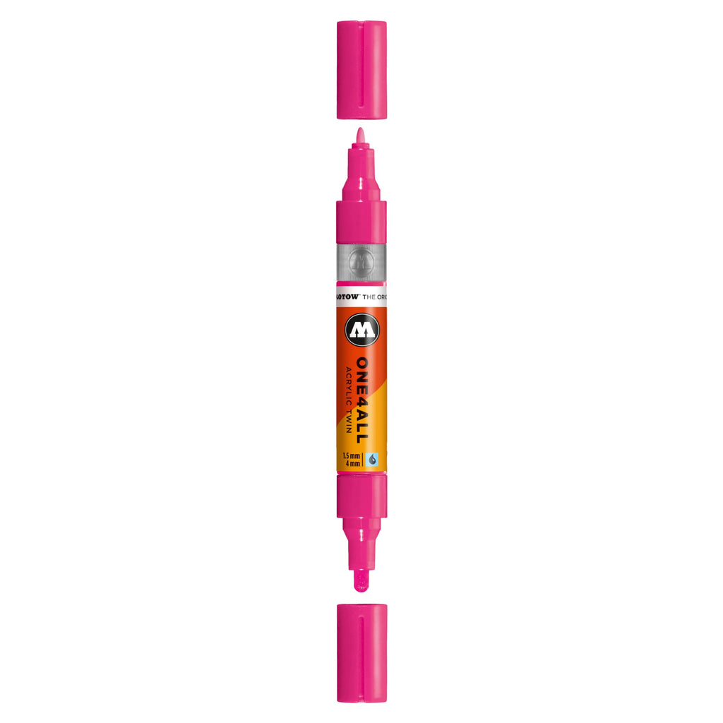Molotow ONE4ALL Acrylic TWIN Marker (1.5-4mm) - Neon Pink Fluo image