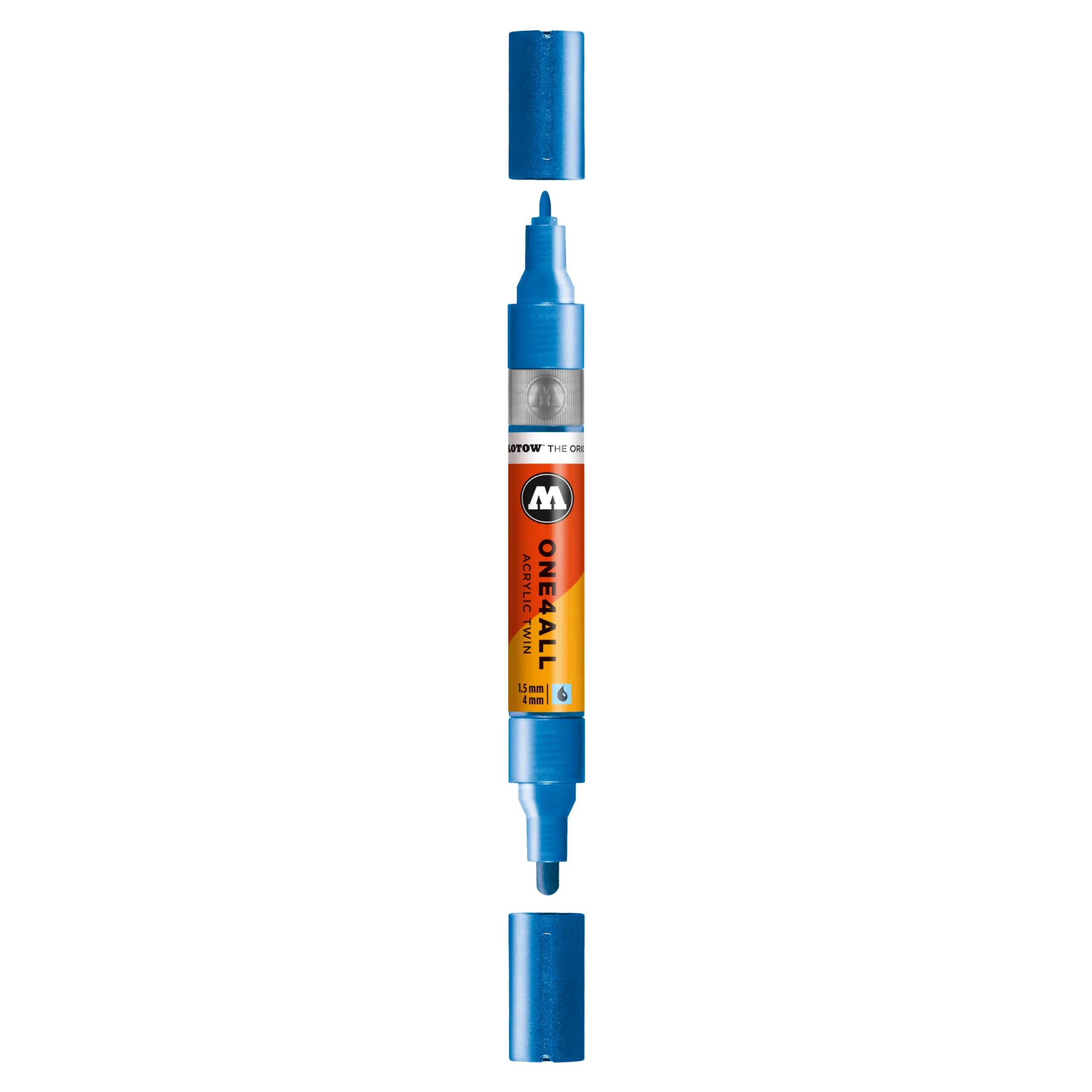 Molotow ONE4ALL Acrylic TWIN Marker (1.5-4mm) - Metallic Blue image
