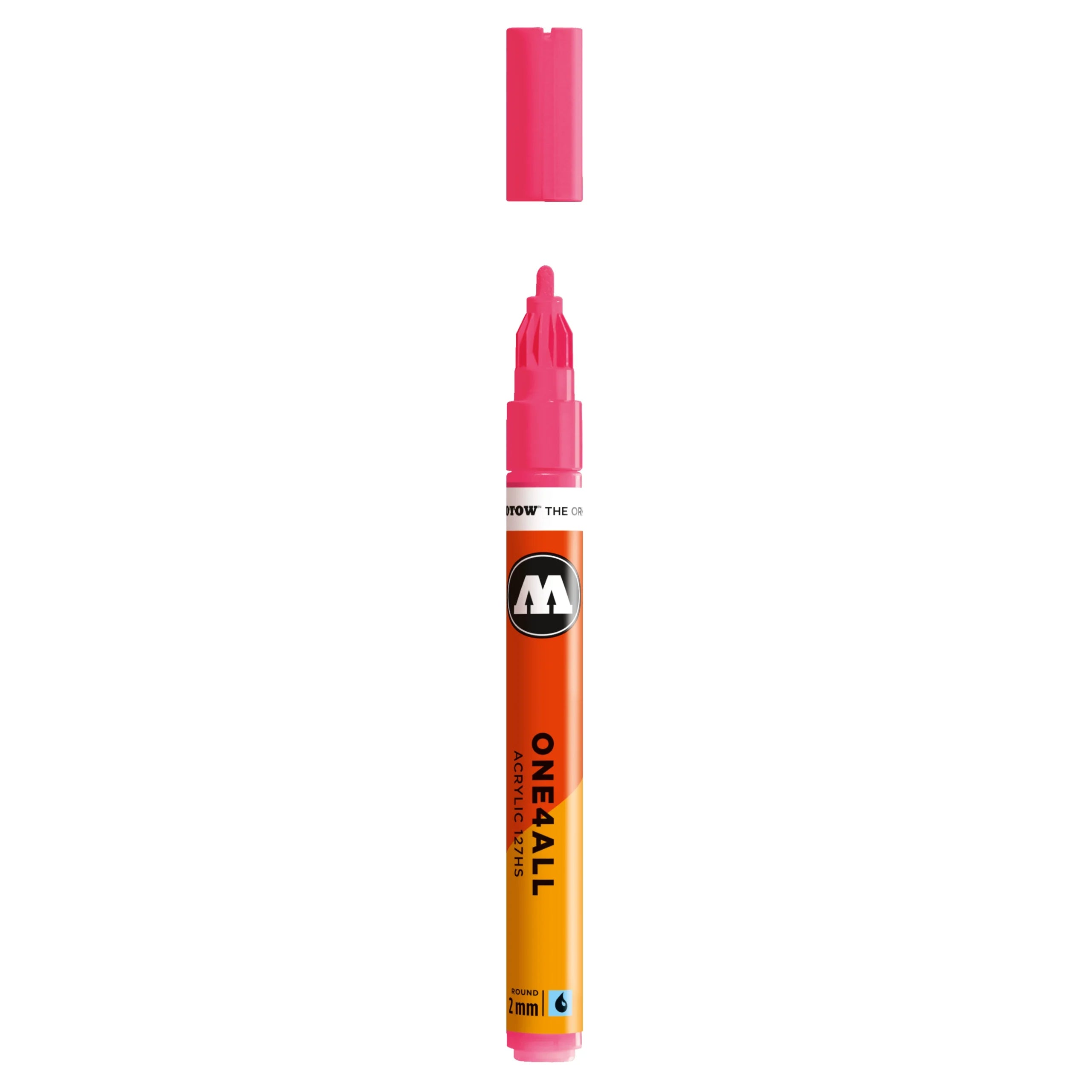 Molotow ONE4ALL 127HS Acrylic Marker (2mm) - Neon Red Fluo image