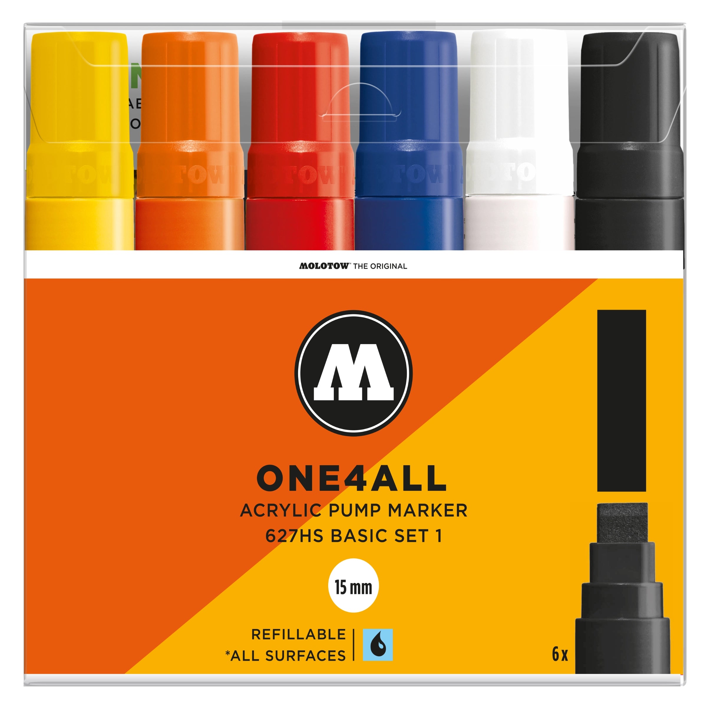 Molotow ONE4ALL 627HS Basic Set 1 (15mm) (6x) image 0