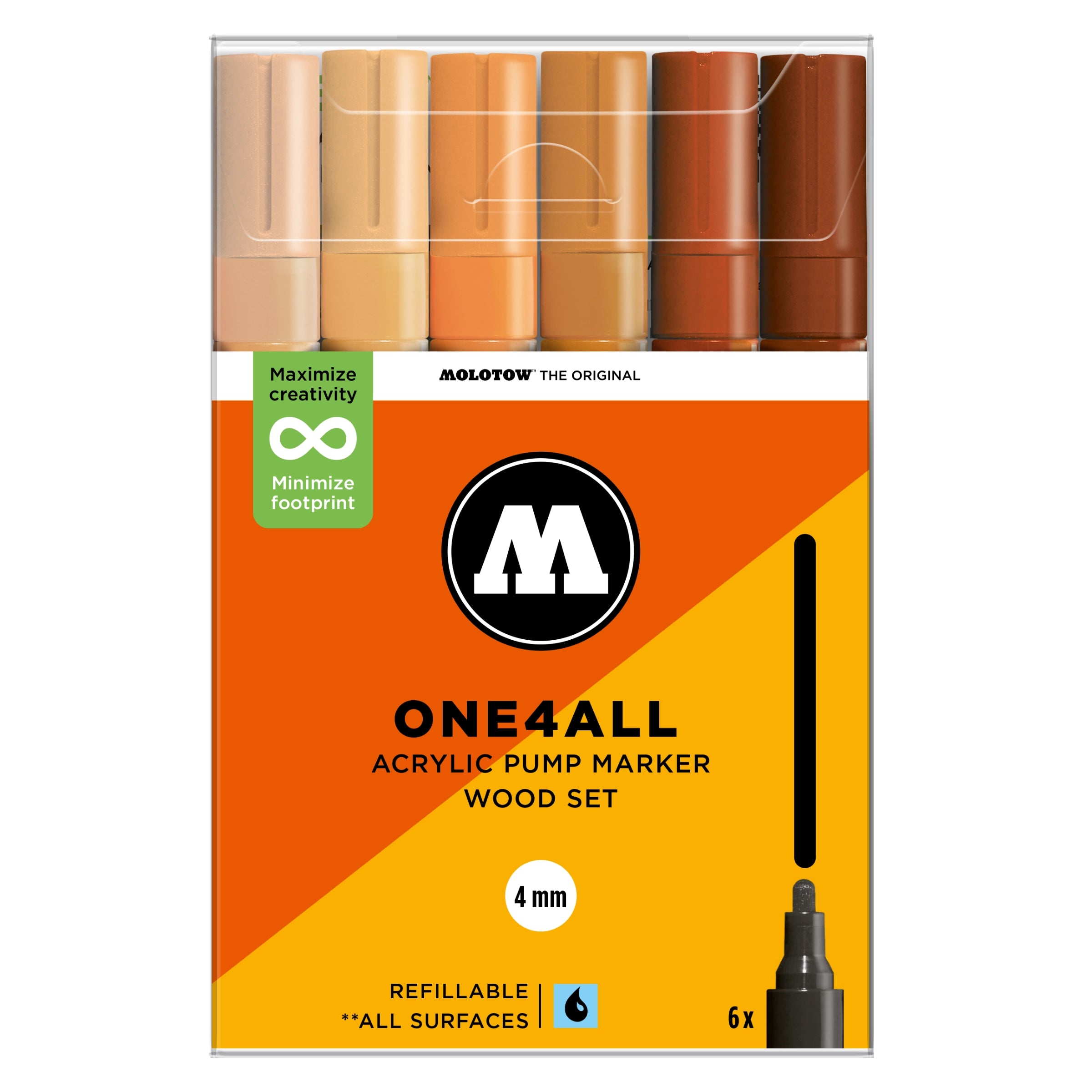 Molotow ONE4ALL 227HS Wood Set (4mm) (6x) image 0