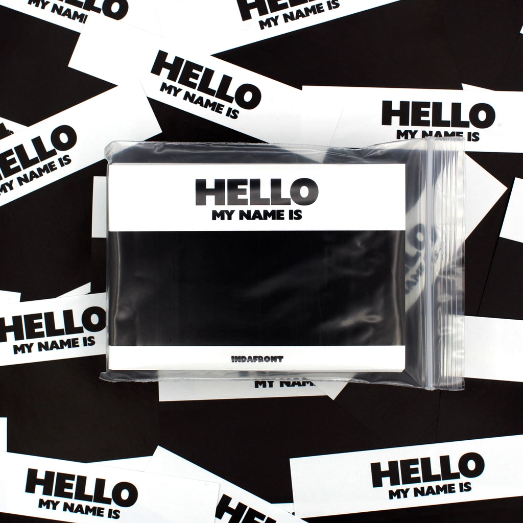 Hello My Name is Stickers Black Inverted (50 pcs.) image 1