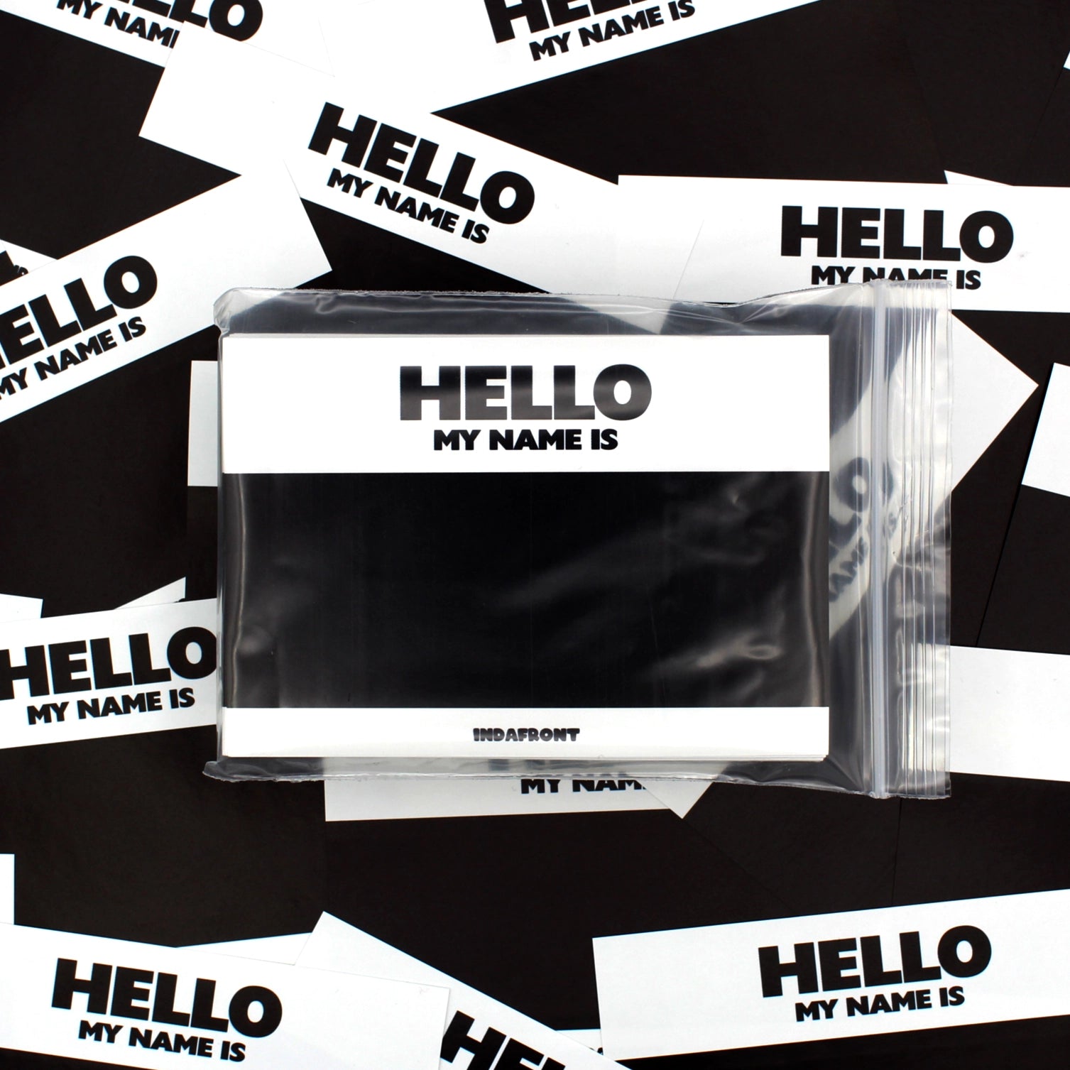 Hello My Name is Stickers Black Inverted (50 pcs.) image 1