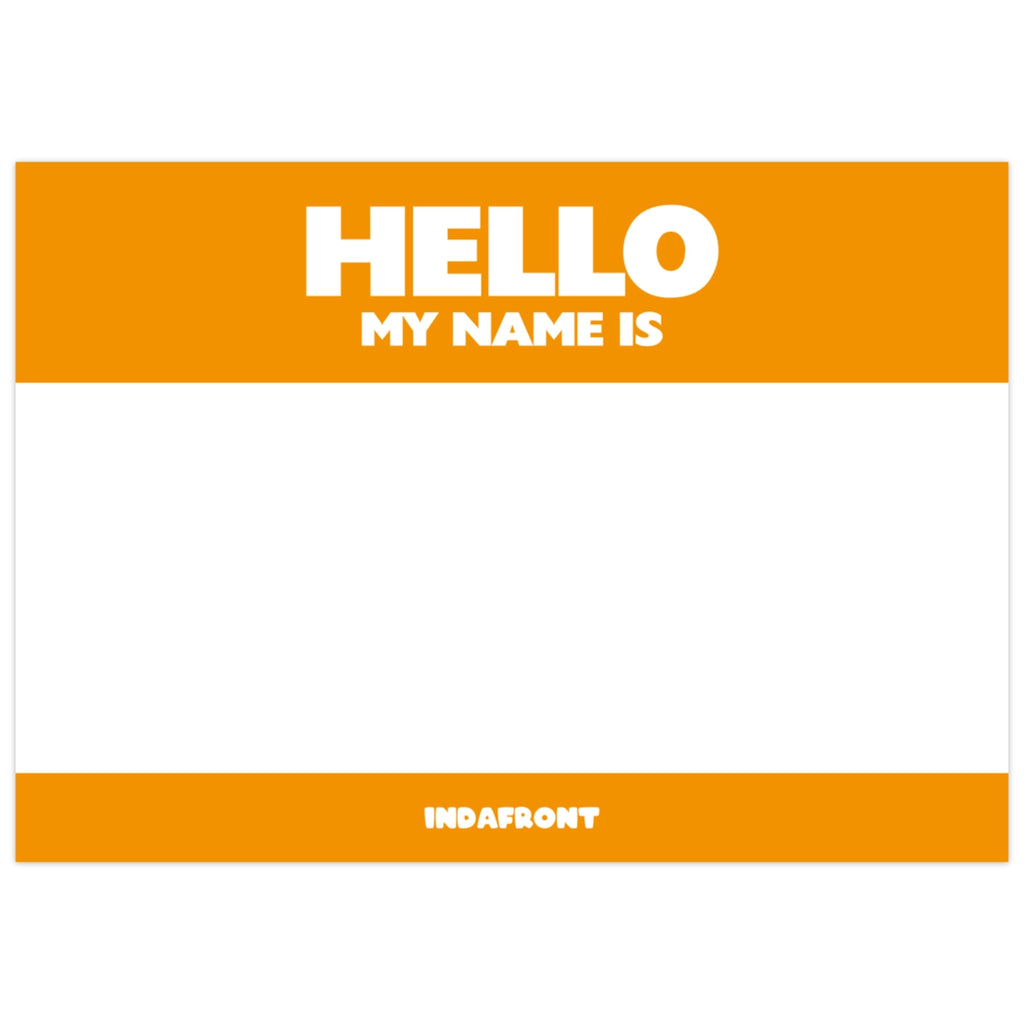 Hello My Name is Stickers Orange (50 pcs.) image 0