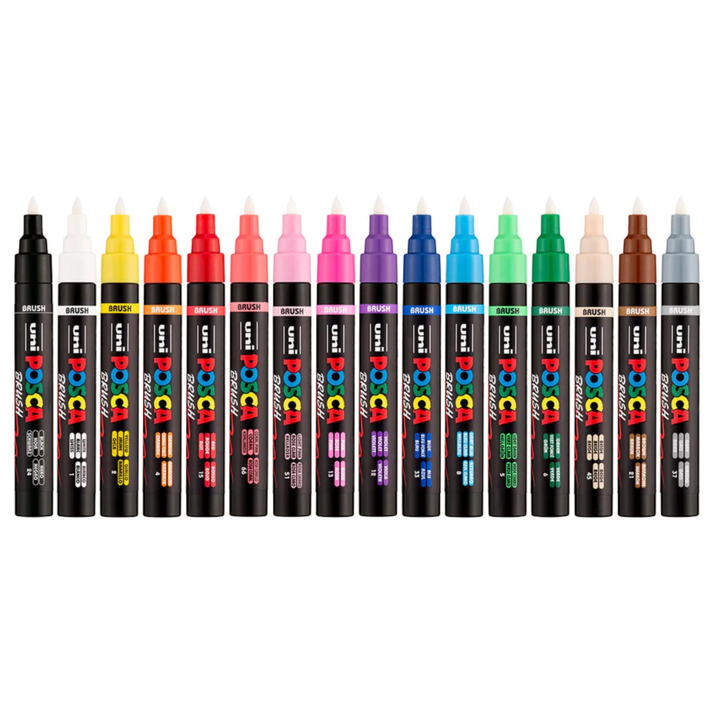 Posca PC-5BR Acrylic Brush Marker Standard Set (8 pcs.) image 1