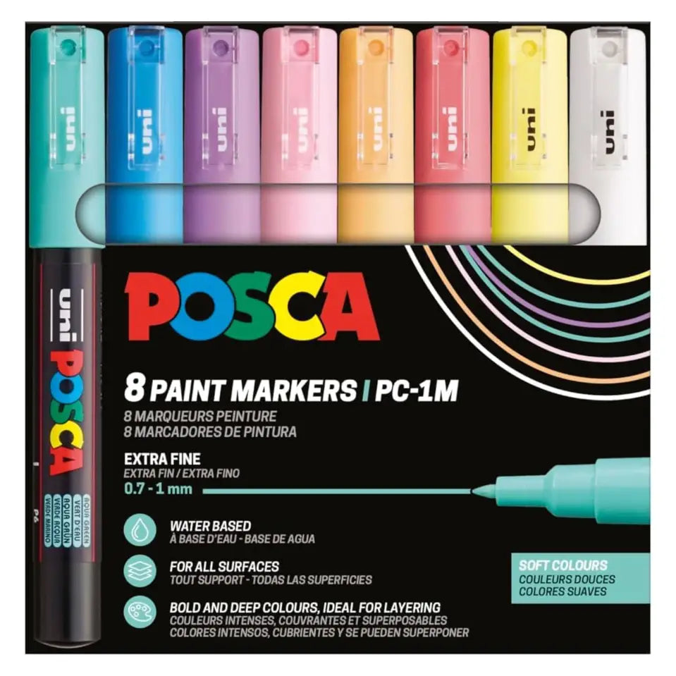 Posca PC-1MC Acrylic Marker Soft Set (8 pcs.)