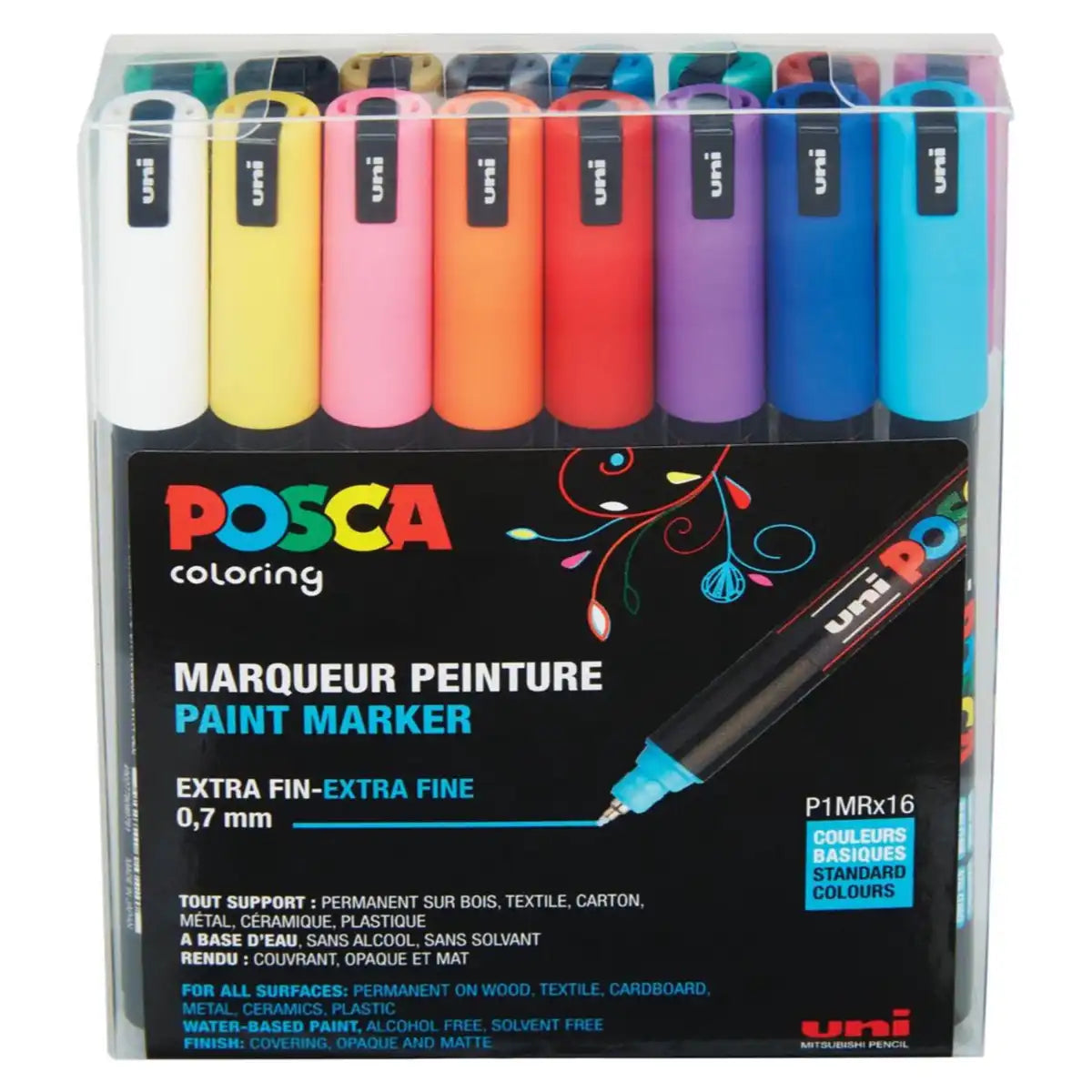 Posca PC-1MR Acrylic Marker Standard Set (16 pcs.)