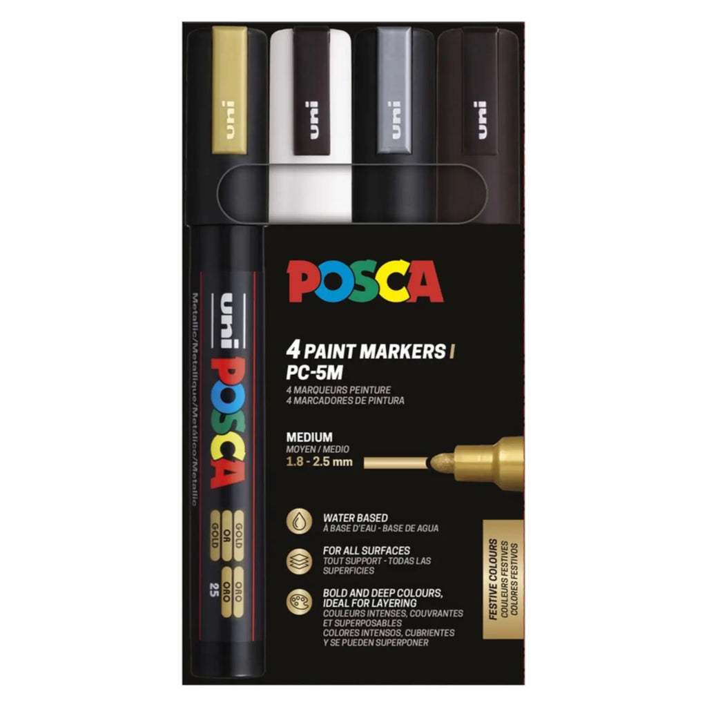 Posca PC-5M Acrylic Marker Festive Set (4 pcs.)