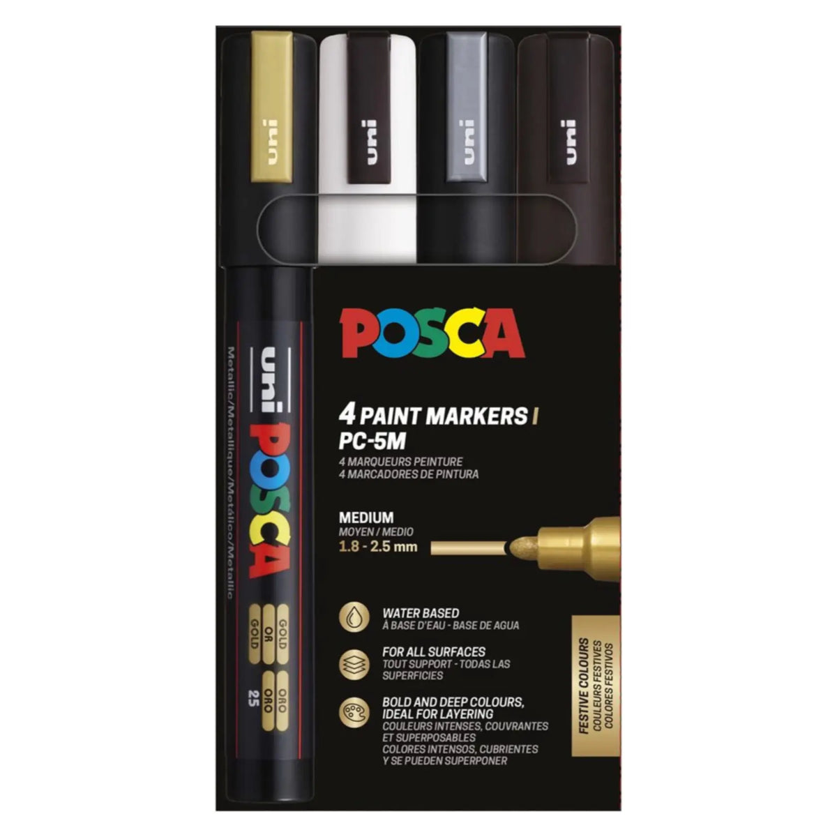 Posca PC-5M Acrylic Marker Festive Set (4 pcs.)