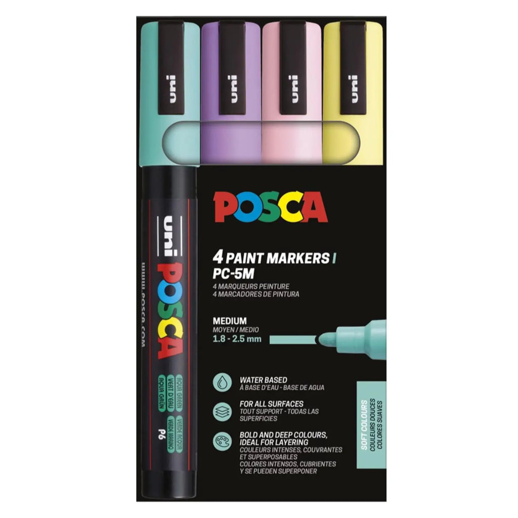 Posca PC-5M Acrylic Marker Soft Set (4 pcs.)