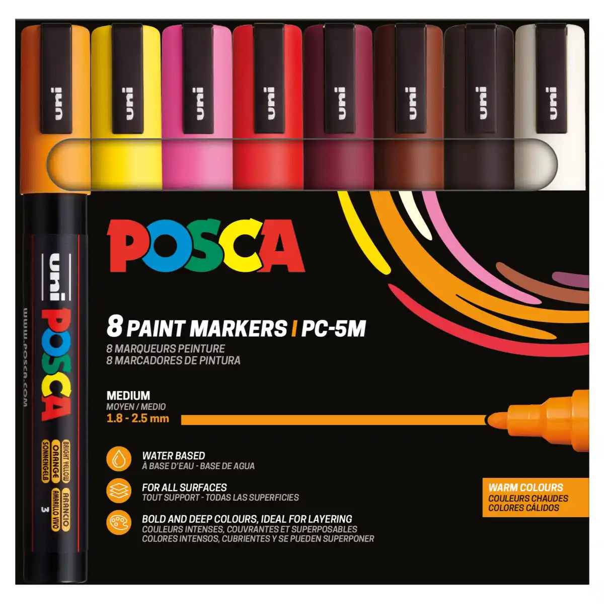 Posca PC-5M Acrylic Marker Warm Set (8 pcs.)