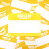 Hello My Name is Yellow stickers indafront