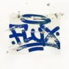 Flux Eggshell sticker white tagged on with a blue marker