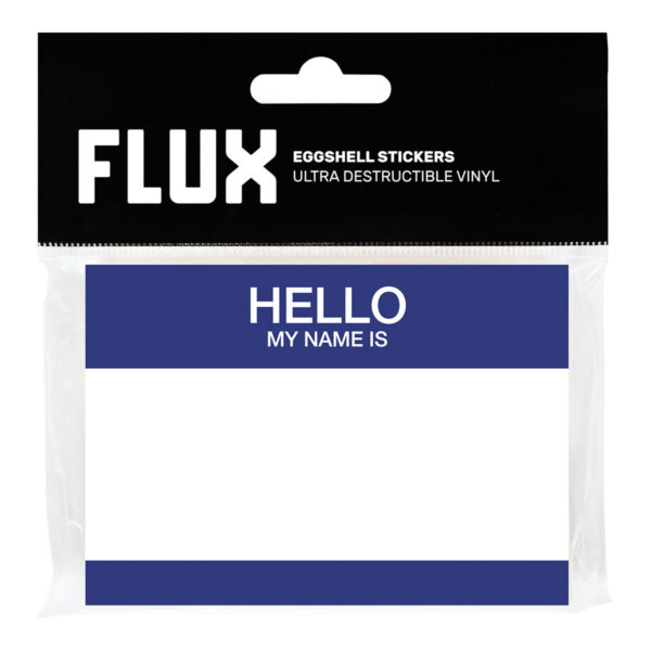 FLUX Egg Shell Stickers Hello My Name is Blue