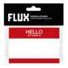 FLUX Egg Shell Hello My Name is Red Sticker in a plastic package