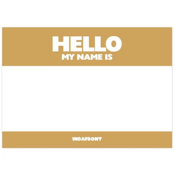 Hello My Name is Stickers Beige (50 pcs.)