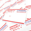 Indafront Priority Mail Stickers from the side zoomed in