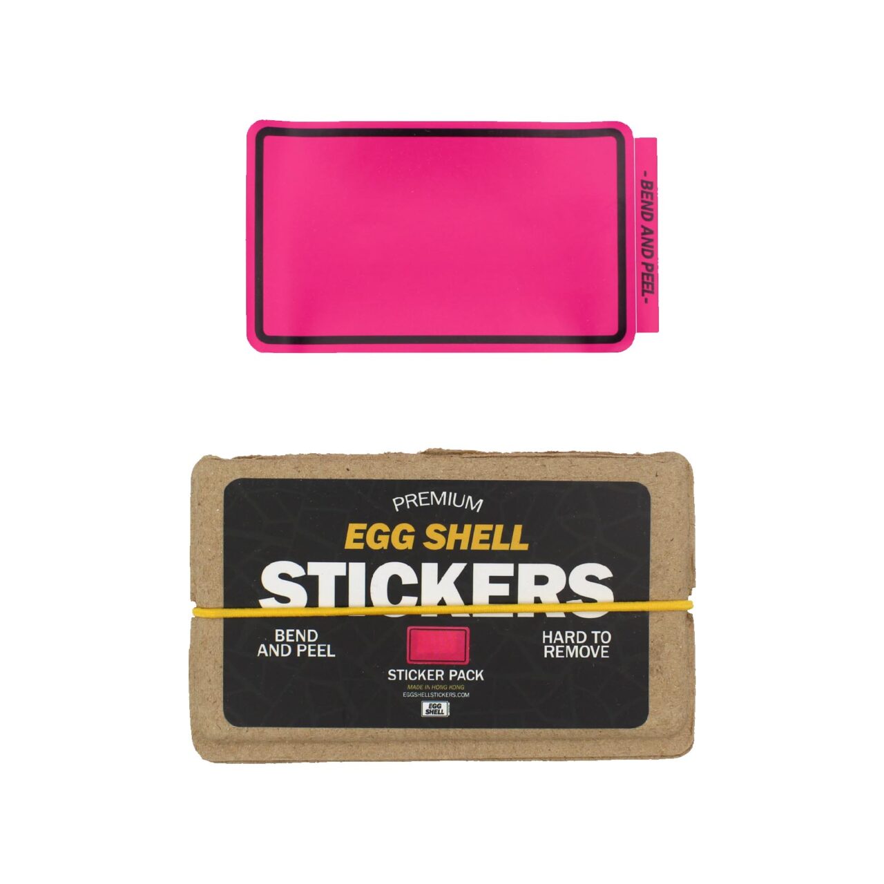 Pink Line Border Egg Shell Stickers