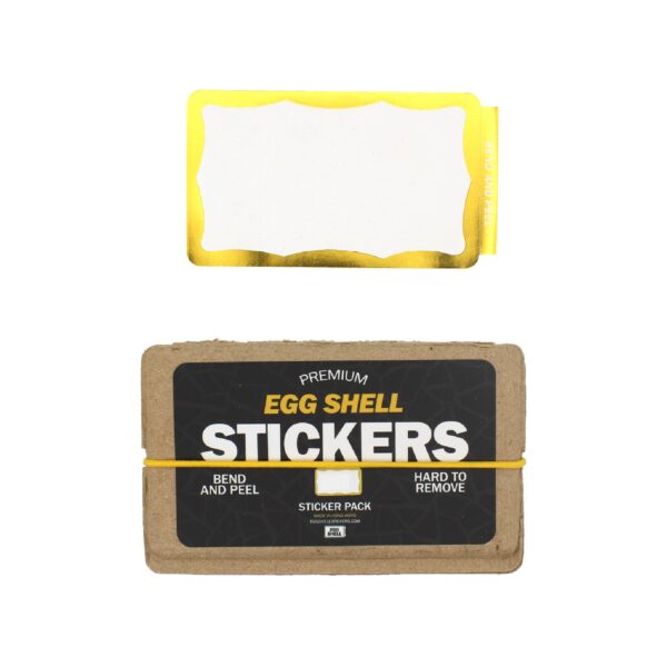 Egg Shell Stickers Gold Wavy Border