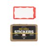 Egg Shell Red Wavy Border Sticker with an eggshell box below