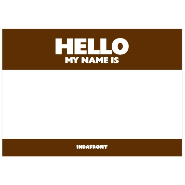 Hello My Name is Stickers Brown (50 pcs.)