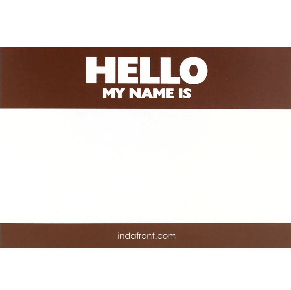Hello My Name is Brown sticker