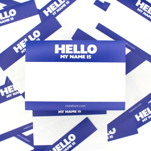 Hello My Name is Blue stickers