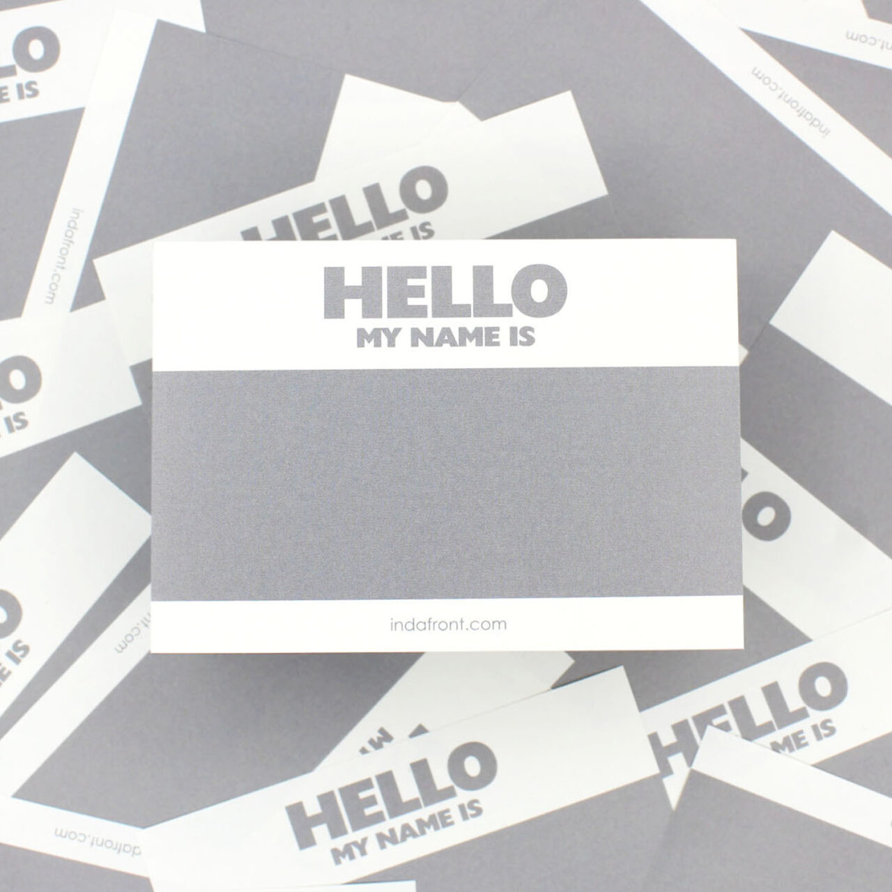 Hello My name is Grey Inverted stickers Indafront zoomed in