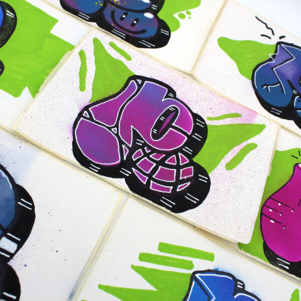 Phak Sticker Pack light green/ purple close up look