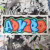 Graffiti drawing by artist Viro on Indafront Black Inverted sticker blanks