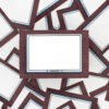 Brick Wall Billboard blank paper sticker zoomed in from above