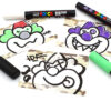 Three Fatoe clown graffiti drawings on Indafront Hello Many Name is Desert Camouflage blank paper stickers