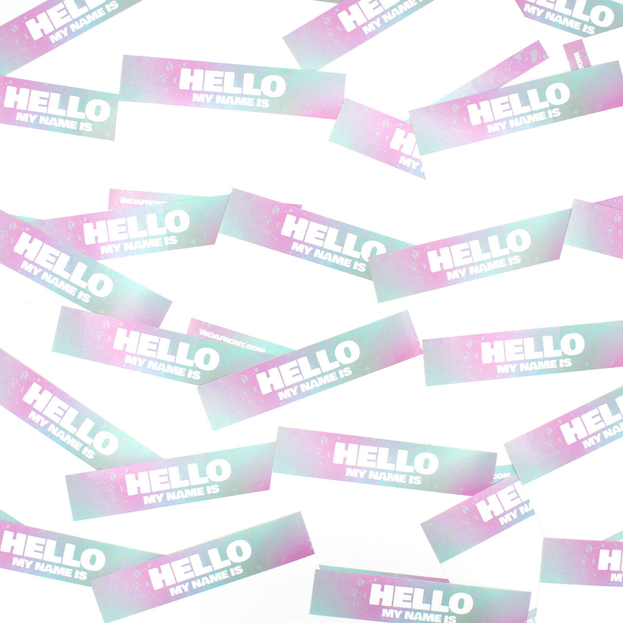 Indafront Hello My Name is Pink vinyl gradient stickers collection