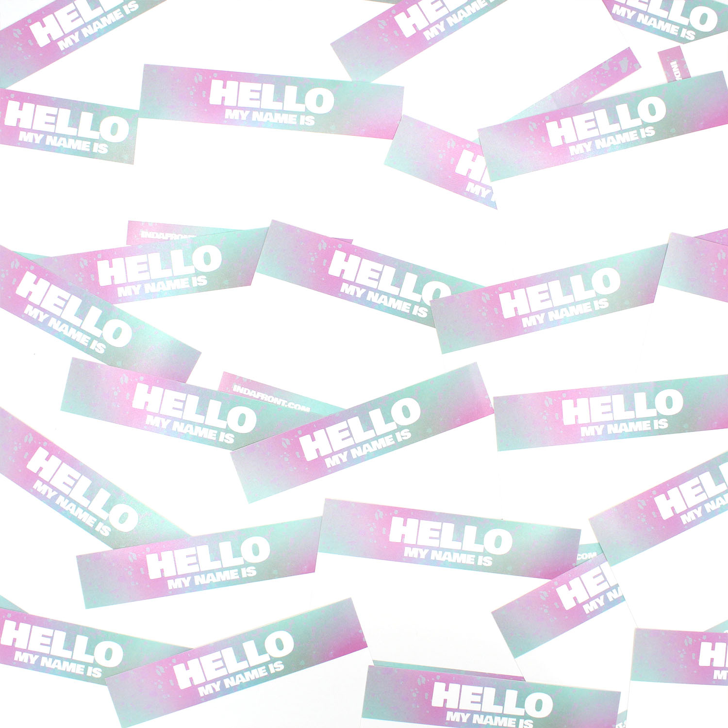 Indafront Hello My Name is Pink vinyl gradient stickers collection