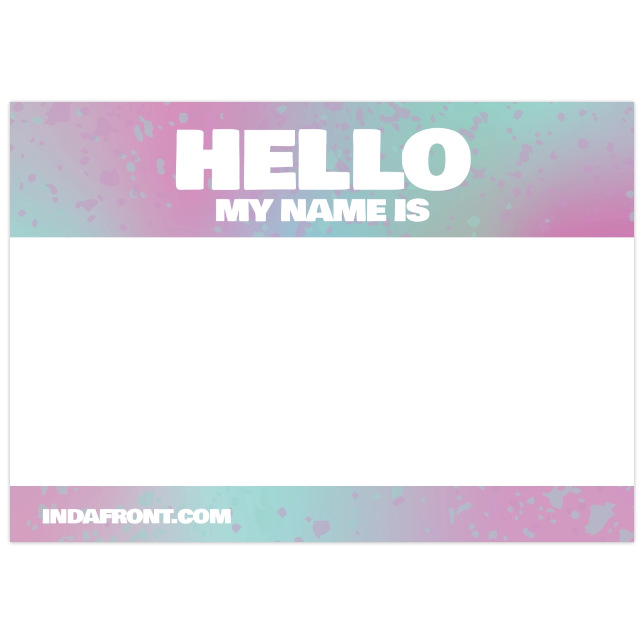 Indafront Hello My Name is Pink Gradient sticker vinyl