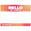 Indafront Hello My Name is Red Gradient sticker vinyl