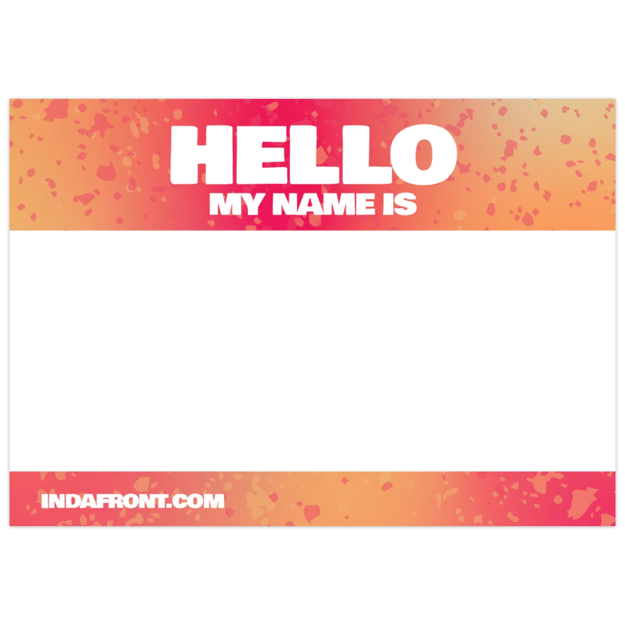 Indafront Hello My Name is Red Gradient sticker vinyl