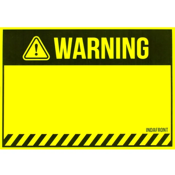 Indafront Warning matte paper stickers