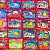 Graffiti drawing by artist Sinnr on a bunch of Indafront Wavy Border Red blank paper stickers
