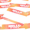 Hello My name is Red Indafront gradient vinyl stickers close up look
