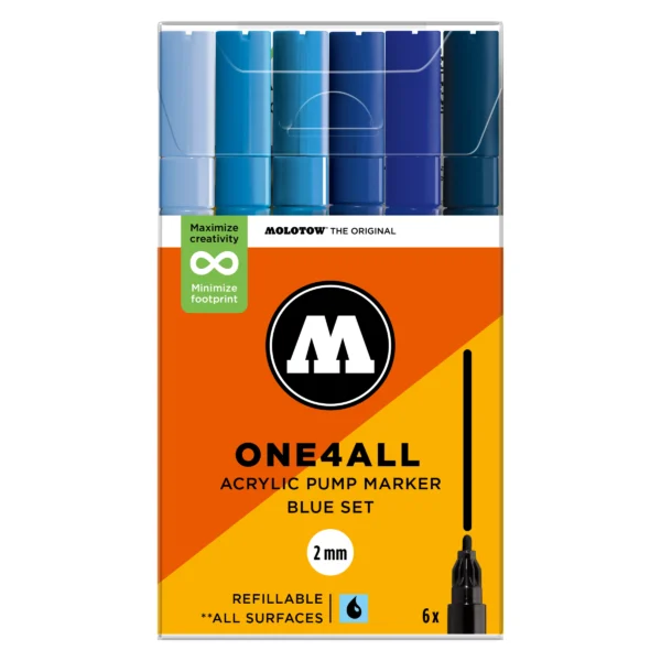 Molotow ONE4ALL 127HS Blue Set (2mm) (6x)