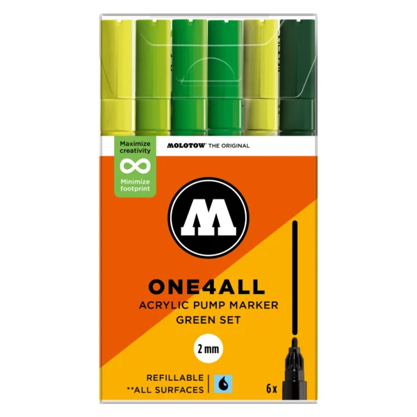 Molotow ONE4ALL 127HS Green Set (2mm) (6x)