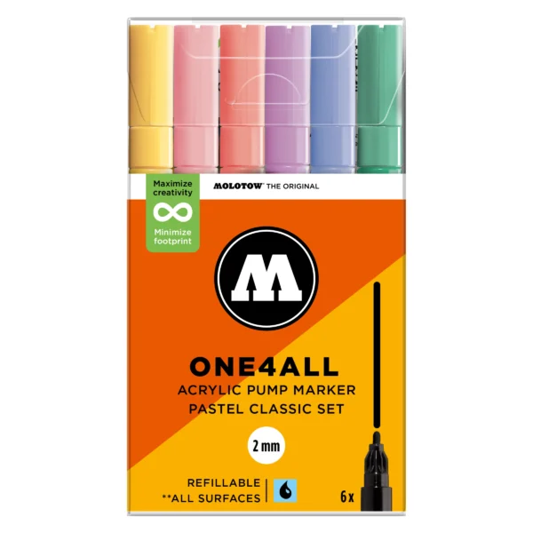 Molotow ONE4ALL 127HS Pastel Classic Set (2mm) (6x)