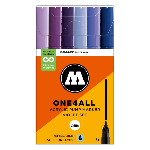 Molotow ONE4ALL 127HS Violet Set (2mm) (6x)
