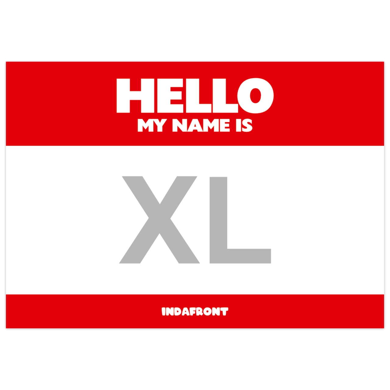 Indafront Hello My Name Is Red XL sticker thumbnail
