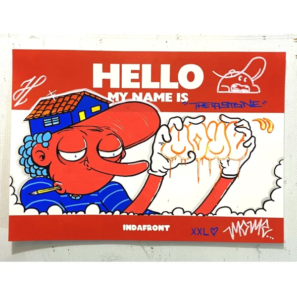 Graffiti art by artist Mafumome on HMNi Red XL sticker