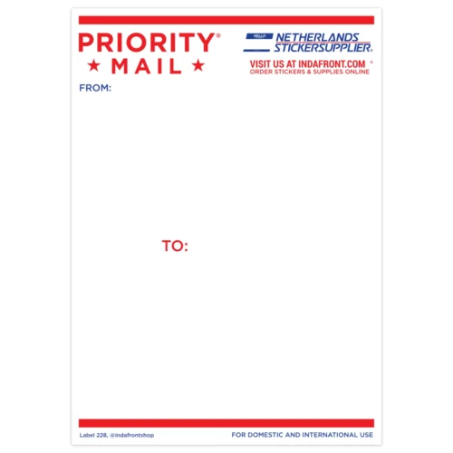 Indafront Priority Mail Matte A6 sticker 228 label