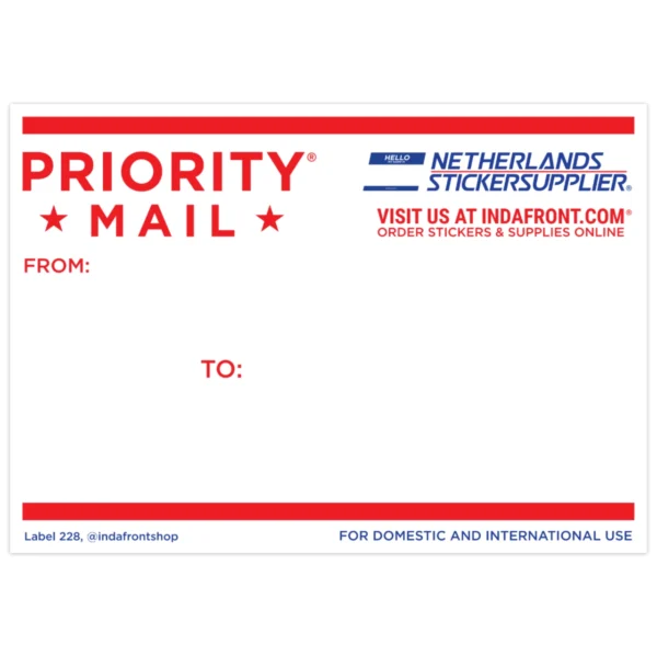 Indafront Priority Mail matte sticker
